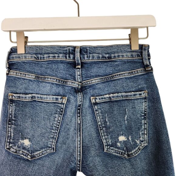 AGOLDE Jeans Womens 24 Blue Sophie High Rise Distressed Skinny Jeans Stretch - Picture 7 of 9